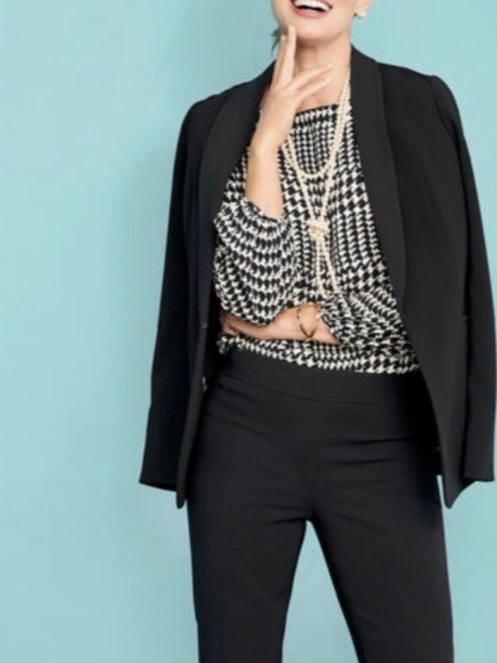 Women’s Talbots Black & White Patterned Blouse